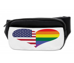 Heart with Old Glory Rainbow Bumbag