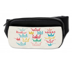 Cartoonish Colorful Crowns Bumbag