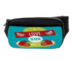 I Love Warm Hugs Gloved Hands Bumbag