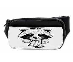 Raccoon with Hug Me Words Bumbag