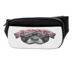 Portrait of Dog in Roses Bumbag