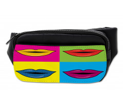 Colored Lips in Squares Bumbag