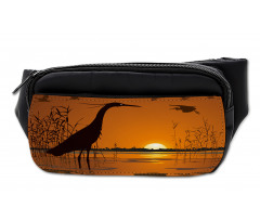 Bird Silhouettes Swamp Sunset Bumbag