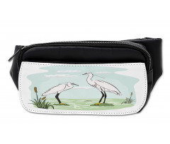 2 Herons in Marsh Cartoon Bumbag