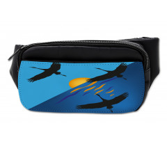 Flying Bird at Horizon Sunset Bumbag