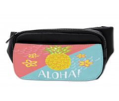 Flowers and Pineapple Pattern Bumbag