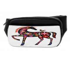 Floral Ornate Horse Bird Bumbag