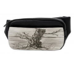 Monochrome Tree Drawing Bumbag