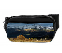 Rustic Wooden Hut Mountains Bumbag