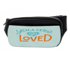 Funky Text Heart Art Bumbag