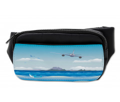 Plane Fly on Sea and Shark Bumbag