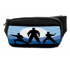 Karate Men Silhouettes Sun Bumbag