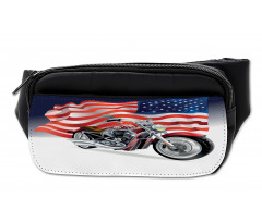 Motorbike and US Flag Bumbag