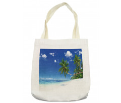 Lagoon Palm Leaf Clouds Tote Bag