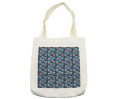 Floral Roses Skulls Tote Bag