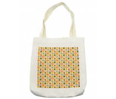 Foods in Vivid Squares Tote Bag