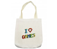 Love Video Games Pixel Art Tote Bag