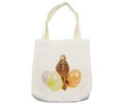 Funny Dog Partying Balloons Tote Bag