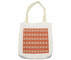 Llama and Folk Motif Pattern Tote Bag