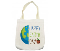 Half Earth and Wording Tote Bag