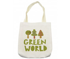 Green World Typography Tote Bag