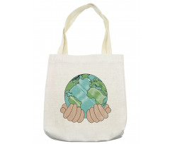 Hands Holding Globe Art Tote Bag