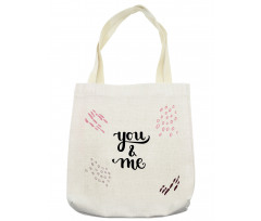 You and Me Lettering Tote Bag