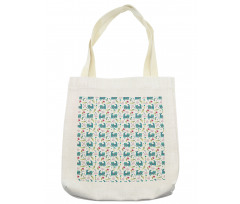 Folkloric Ornate Happy Cat Tote Bag