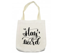 Monochrome Cursive Words Tote Bag