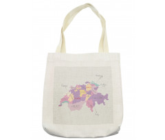 Hand Drawn Map Illustration Tote Bag