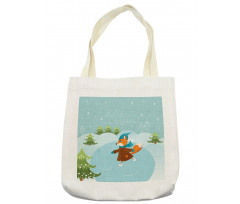 Fox and Hello Winter Tote Bag