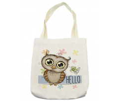 Cartoon Butterfly Hello Tote Bag