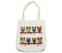 Birds Retro Art Style Tote Bag