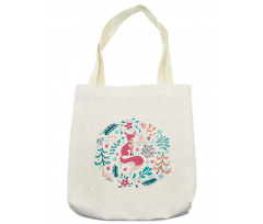 Fox Flowers and Floral Items Tote Bag