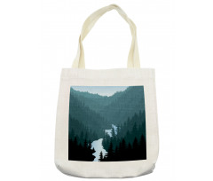 Mountains Forest and River Tote Bag