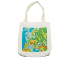 High Detailed Map of Europe Tote Bag