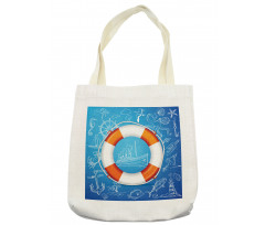 Palm Tree Island Octopus Tote Bag