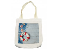 Fishing Net Wood Seashell Tote Bag