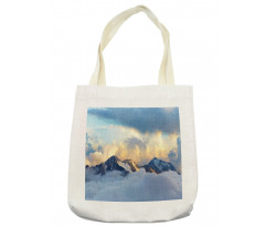 Snowy and Cloudy Peak Tote Bag