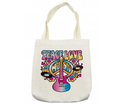 Peace Love Vinyl Music Tote Bag