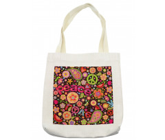 Hippie Paisley Leaves Tote Bag