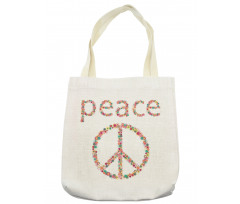 Peace Sign with Flower Tote Bag