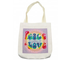 Peace Love Tie Dye Effect Tote Bag