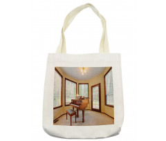 Round Room with Piano Tote Bag