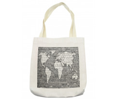 World Map on Old Brick Tote Bag