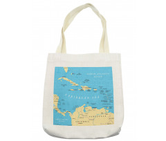 Caribbean Capitals Map Tote Bag