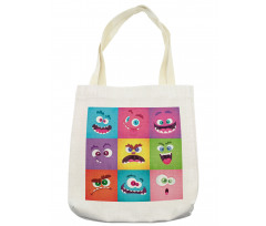 Humorous Alien Squares Tote Bag