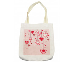 Contour Hearts Lines Tote Bag