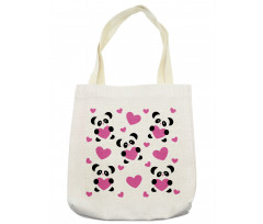 Love Pandas Hearts Tote Bag