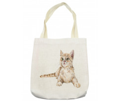 Hand Drawn Ginger Kitten Tote Bag